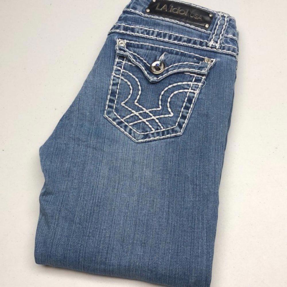 VINTAGE L.A. IDOL PREMIUM STRAIGHT JEANS 30x30 CRYSTALS 💎
